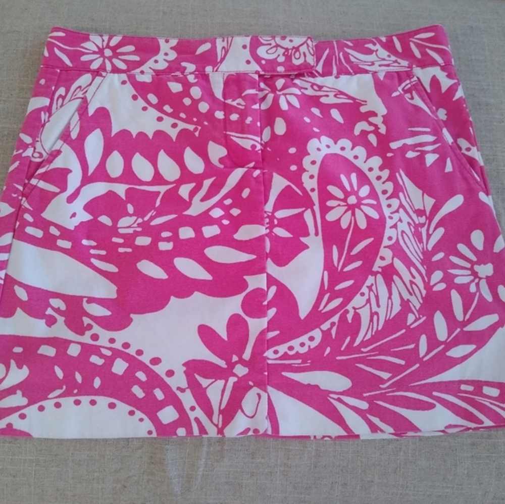 J. Crew Pink & White Print Skirt, Size 6